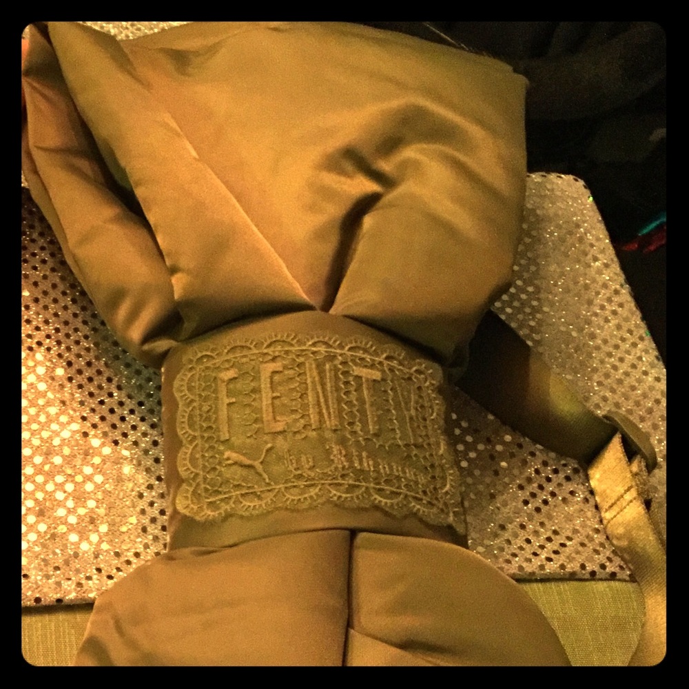 Fenty Godess Serene Green Satin and Lace Huge Bow & 2GlitterPurses BB Fuel